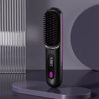 Peigne électrique portable chauffant en céramique avec écran LCD et chargement USB