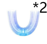 Brosse à dents électrique automatique intelligente 360° – Conception étanche en forme de U avec blanchiment par lumière bleue et recharge USB