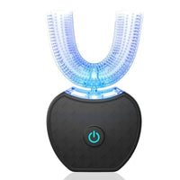 Brosse à dents électrique automatique intelligente 360° – Conception étanche en forme de U avec blanchiment par lumière bleue et recharge USB