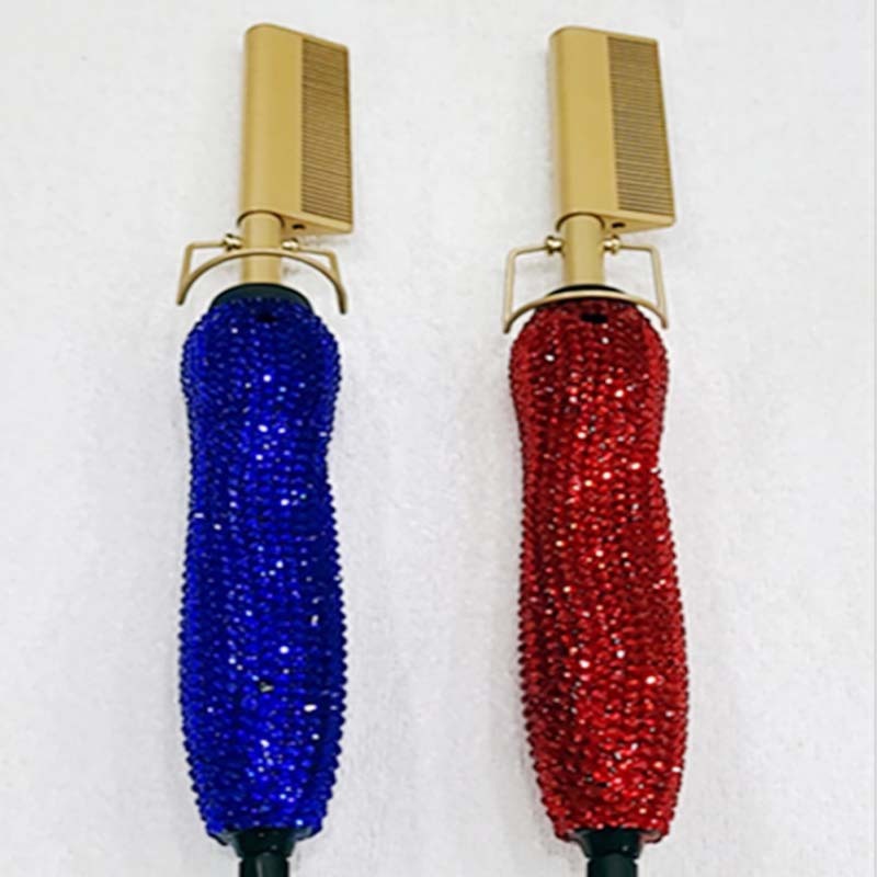 Peigne de Coiffure Double Usage avec Strass en Cristal