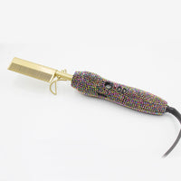 Peigne de Coiffure Double Usage avec Strass en Cristal