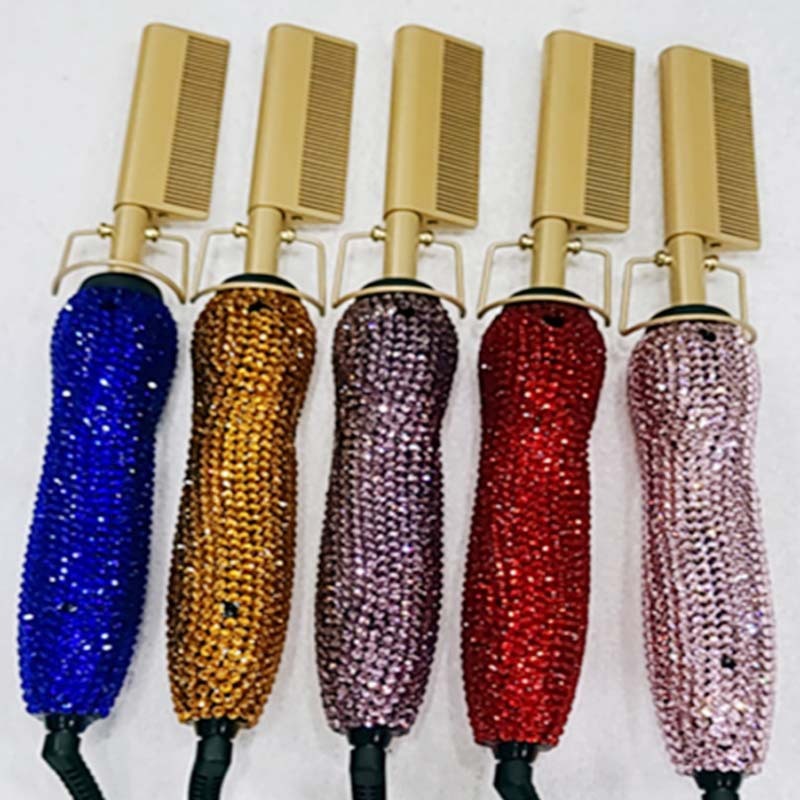 Peigne de Coiffure Double Usage avec Strass en Cristal
