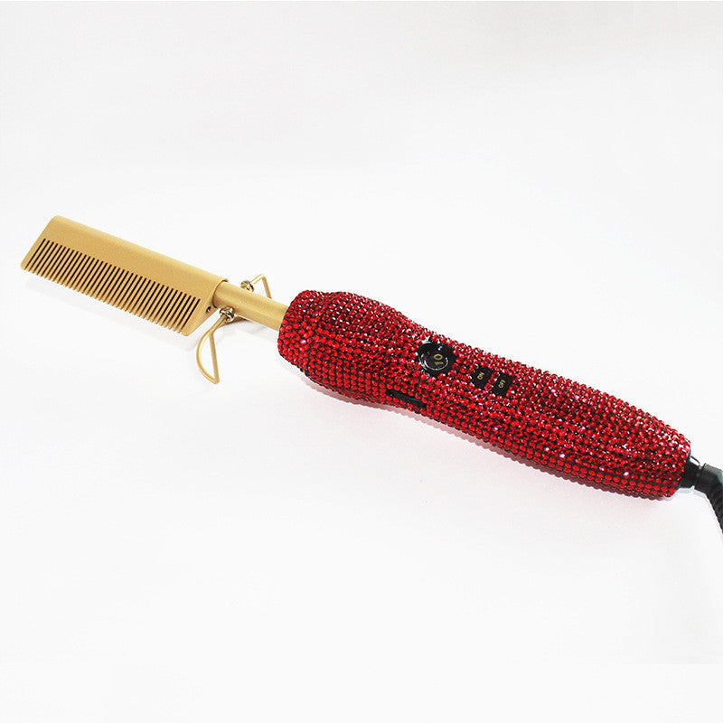 Peigne de Coiffure Double Usage avec Strass en Cristal