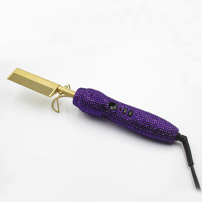 Peigne de Coiffure Double Usage avec Strass en Cristal