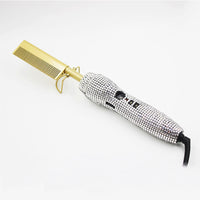 Peigne de Coiffure Double Usage avec Strass en Cristal