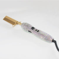 Peigne de Coiffure Double Usage avec Strass en Cristal