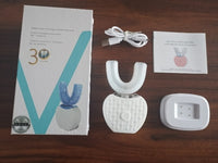 Brosse à dents électrique automatique intelligente 360° – Conception étanche en forme de U avec blanchiment par lumière bleue et recharge USB
