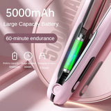 Lisseur et Boucleur Sans Fil Mini 2 en 1 - Fer à Lisser avec Batterie 5000 mAh Rechargeable par USB