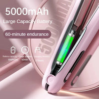 Lisseur et Boucleur Sans Fil Mini 2 en 1 - Fer à Lisser avec Batterie 5000 mAh Rechargeable par USB