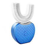 Brosse à dents électrique automatique intelligente 360° – Conception étanche en forme de U avec blanchiment par lumière bleue et recharge USB