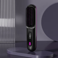 Peigne électrique portable chauffant en céramique avec écran LCD et chargement USB