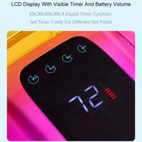 Lampe UV de luminothérapie pour ongles 96 W haute puissance, séchage rapide, intelligente et sans fil