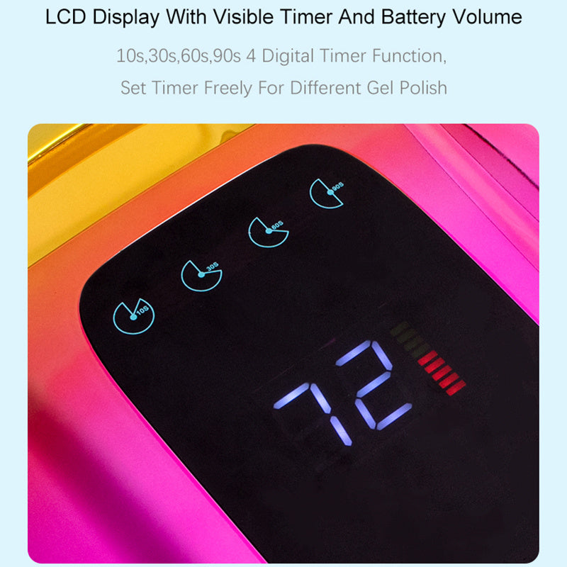 Lampe UV de luminothérapie pour ongles 96 W haute puissance, séchage rapide, intelligente et sans fil