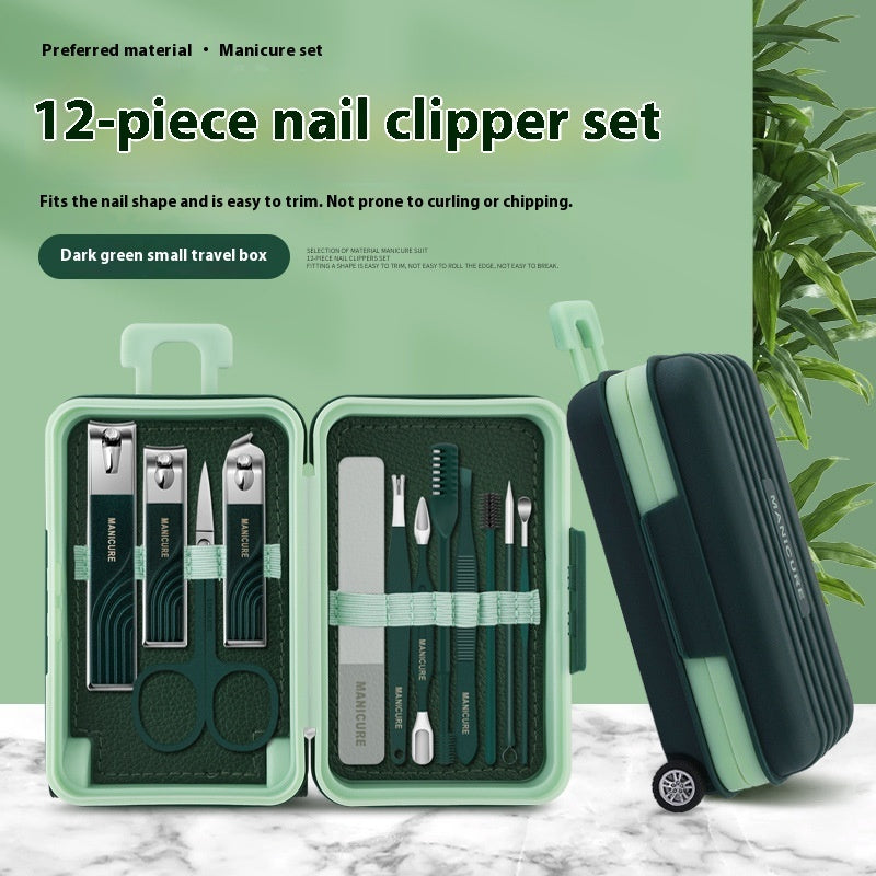 12 ciseaux à ongles avec étui de voyage