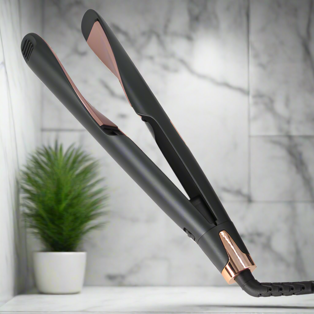 Lisseur Professionnel Double Tension en Titane Tourmaline Ionique Céramique