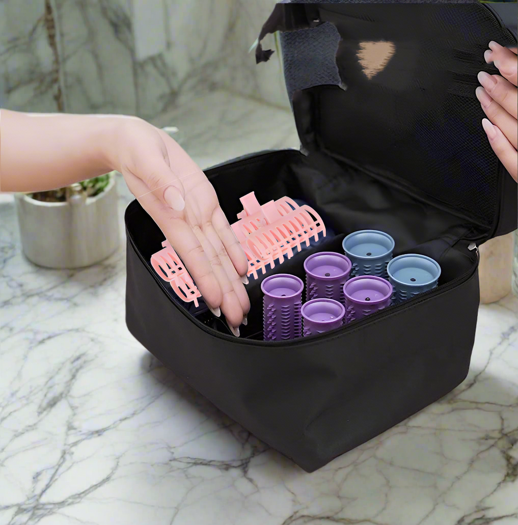 Nouveau Set Électrique de Bigoudis avec Sac de Transport – 12 Rouleaux