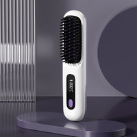 Peigne électrique portable chauffant en céramique avec écran LCD et chargement USB