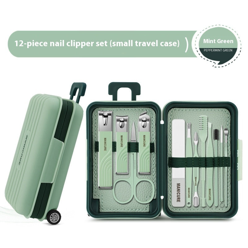 12 ciseaux à ongles avec étui de voyage