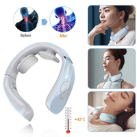 Masseur électrique pour le cou EMS Pulse Rechargeable USB Thérapie de traction cervicale